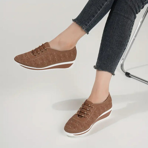 Layla | Casual Low Top Wedge Arch Support Sneakers