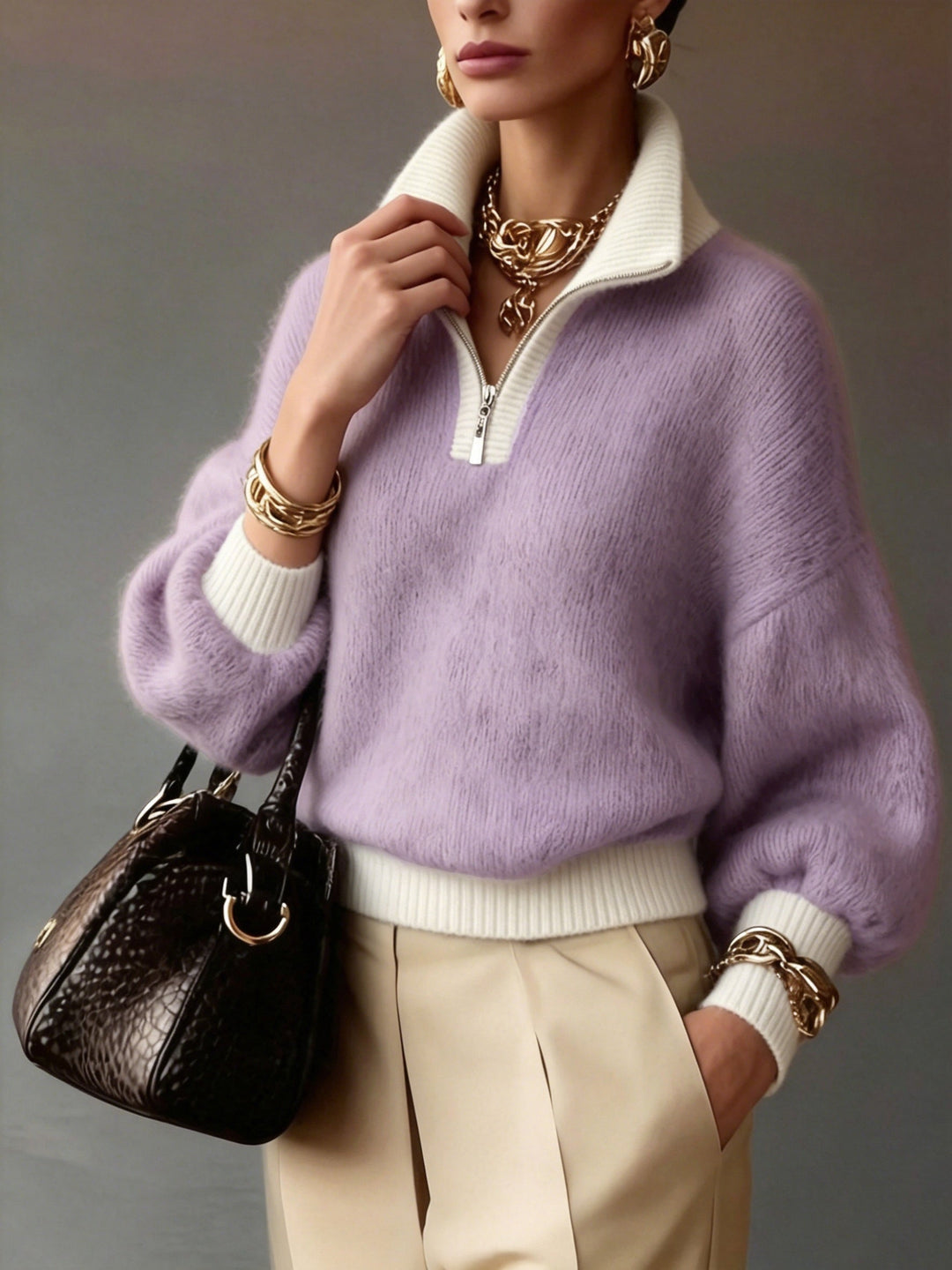 Cecily | Relaxed Half-Zip Sweater