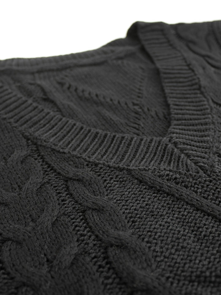 Cora | Cozy Cable-Knit V-Neck Sweater Vest