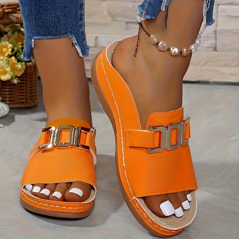 Seaforth™ Women's Buckle Detail Wedge Slides