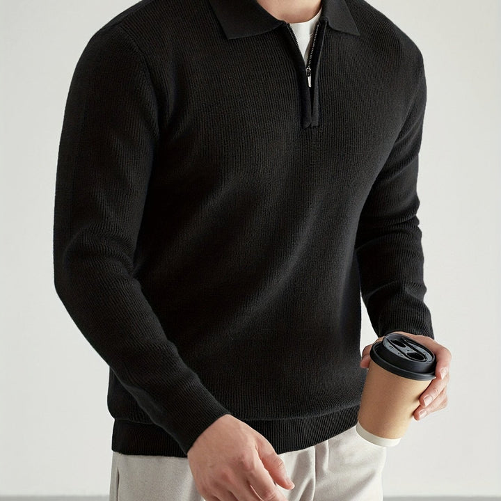 Donovan | Refined Quarter-Zip Polo Sweater