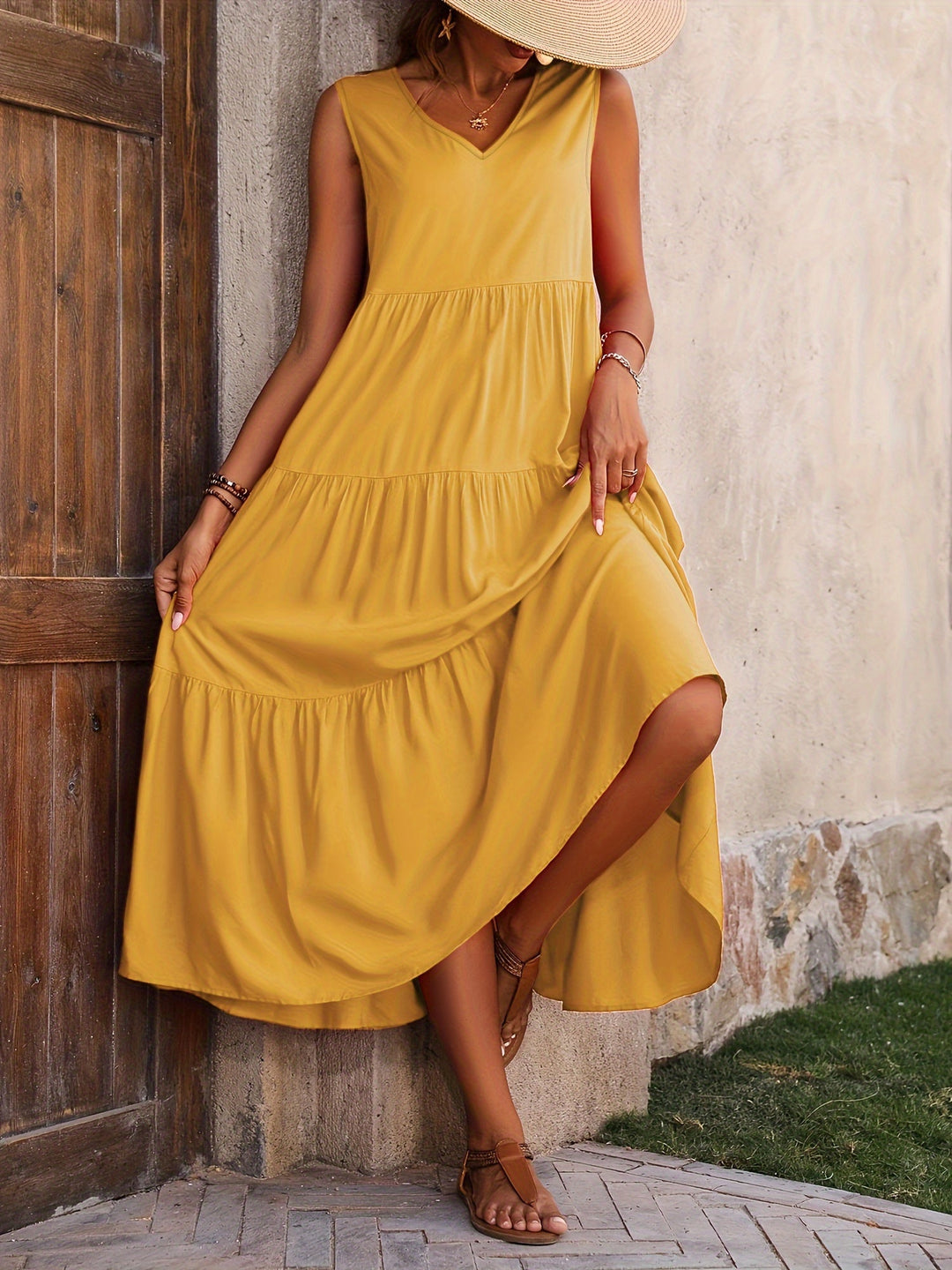 Rosalyn | Tiered Sleeveless Maxi Dress