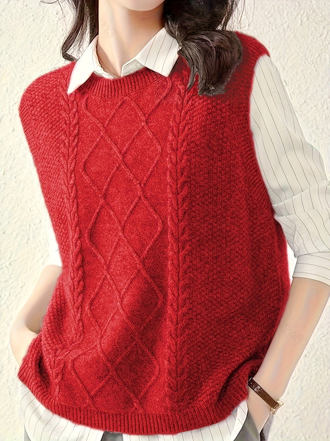 Brooke | Cable-Knit Sweater Vest