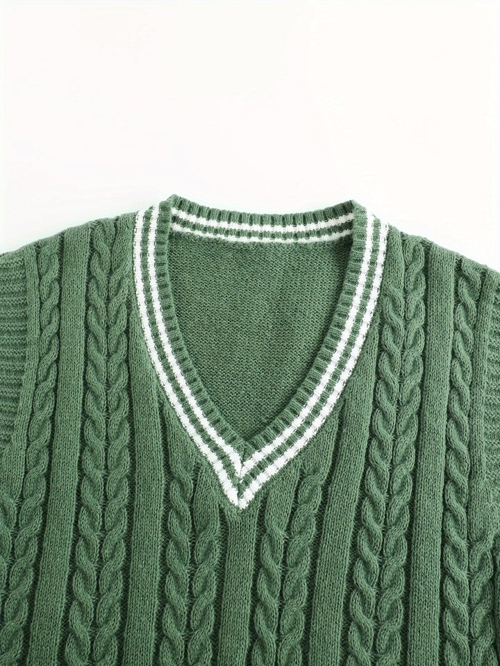 Gideon | Cable-Knit V-Neck Sweater Vest