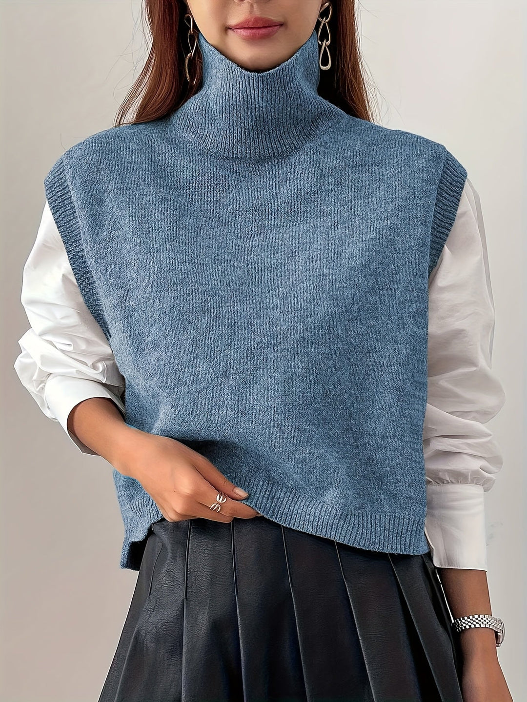 Farrah | High-Neck Sweater Vest