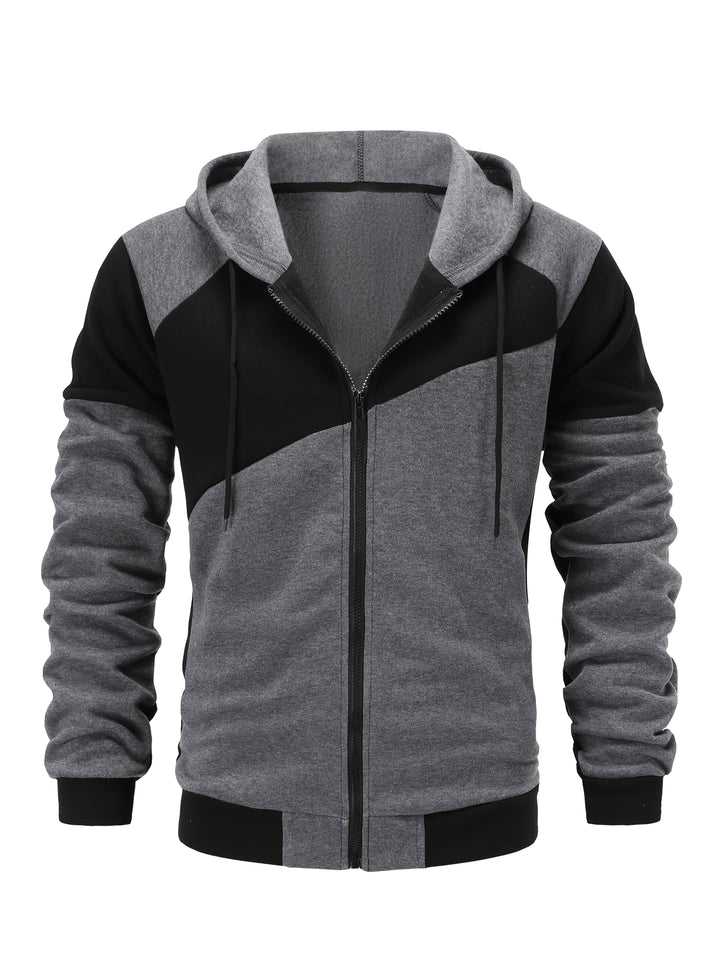 Bryce | Color Block Zip-Up Hooded Jacket