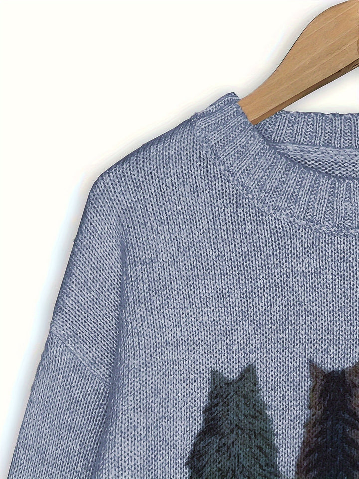 Tamara | Cozy Cat-Print Sweater