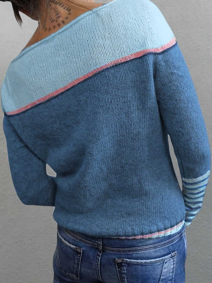 Francesca | Color-Block Boat Neck Sweater