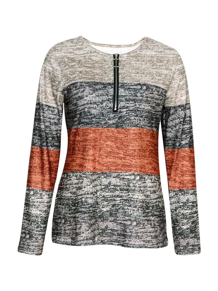 Ophelia | Colorblock Quarter-Zip Top