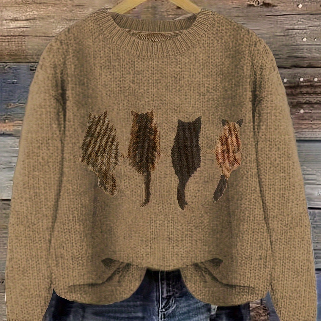 Tamara | Cozy Cat-Print Sweater