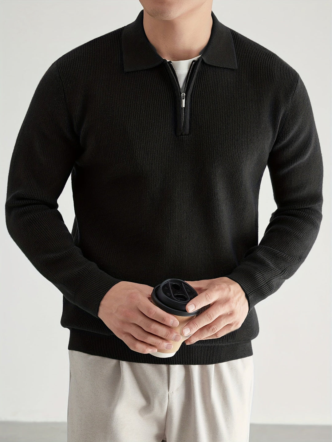 Donovan | Refined Quarter-Zip Polo Sweater