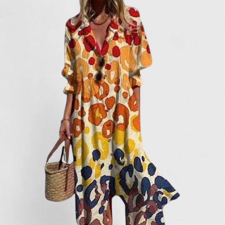 Paula | Elegant Multicolor Boho Dress