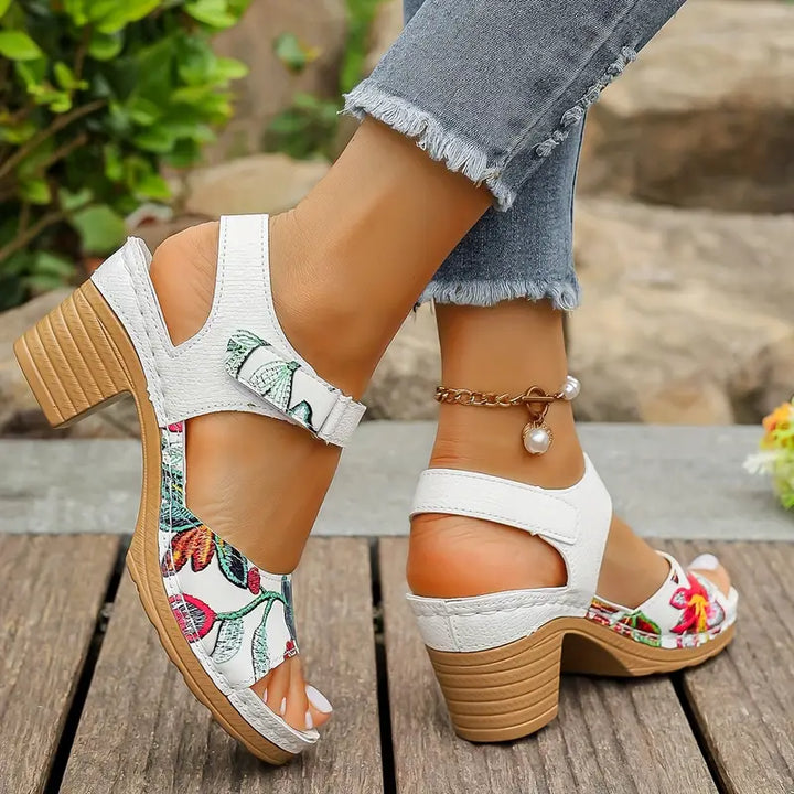 Exmouth | Floral High-heel Sandals