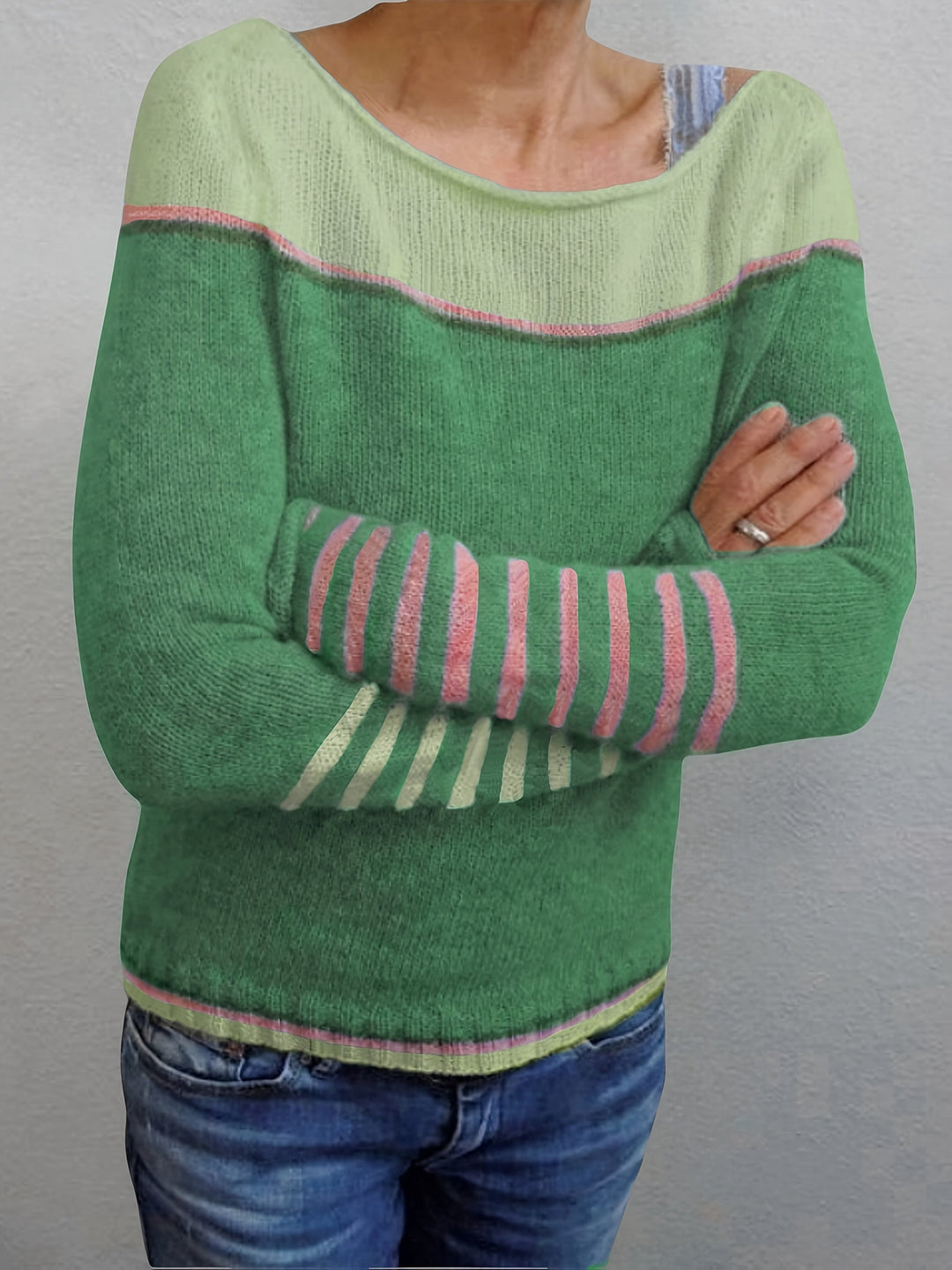 Francesca | Color-Block Boat Neck Sweater