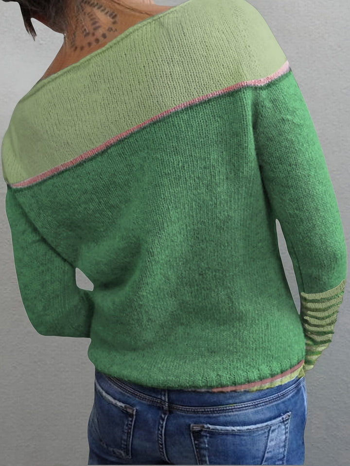 Francesca | Color-Block Boat Neck Sweater