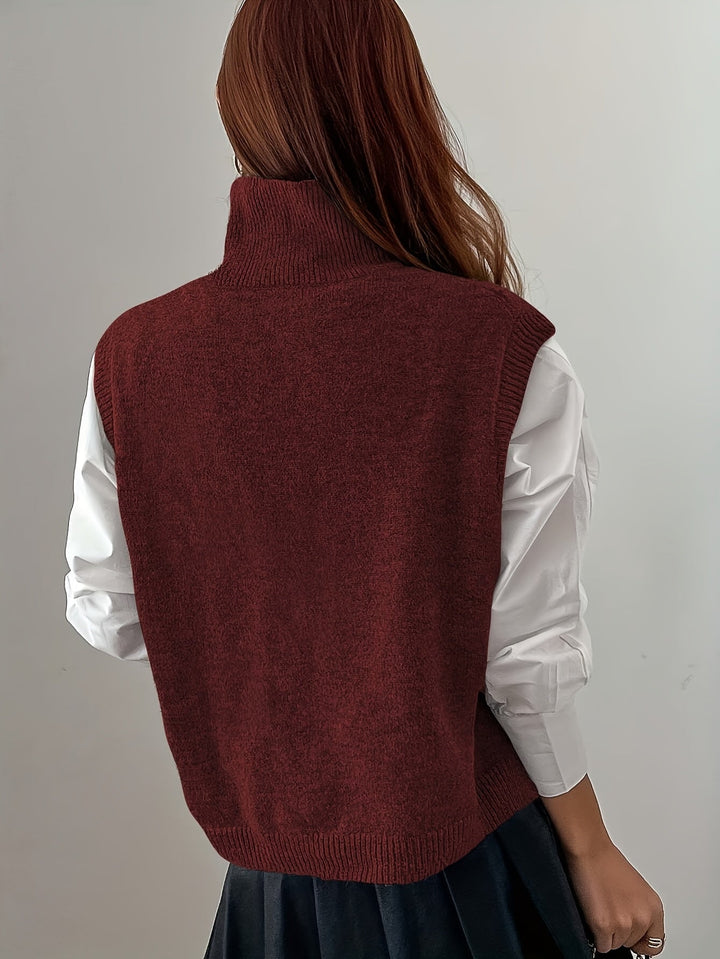 Farrah | High-Neck Sweater Vest