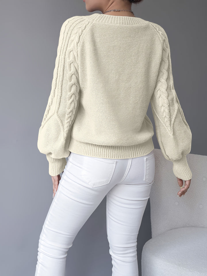 Sabine | Cable-Knit Lantern Sleeve Sweater
