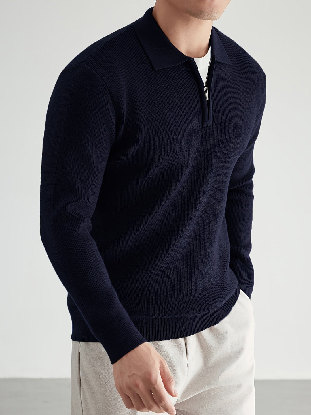 Donovan | Refined Quarter-Zip Polo Sweater