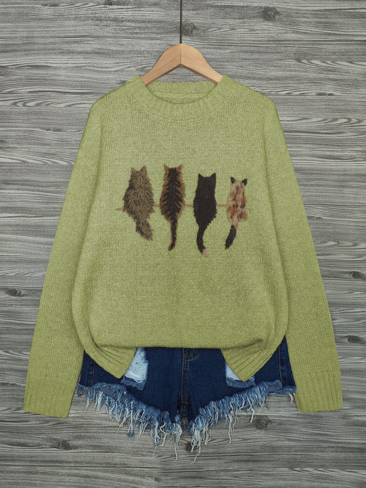 Tamara | Cozy Cat-Print Sweater