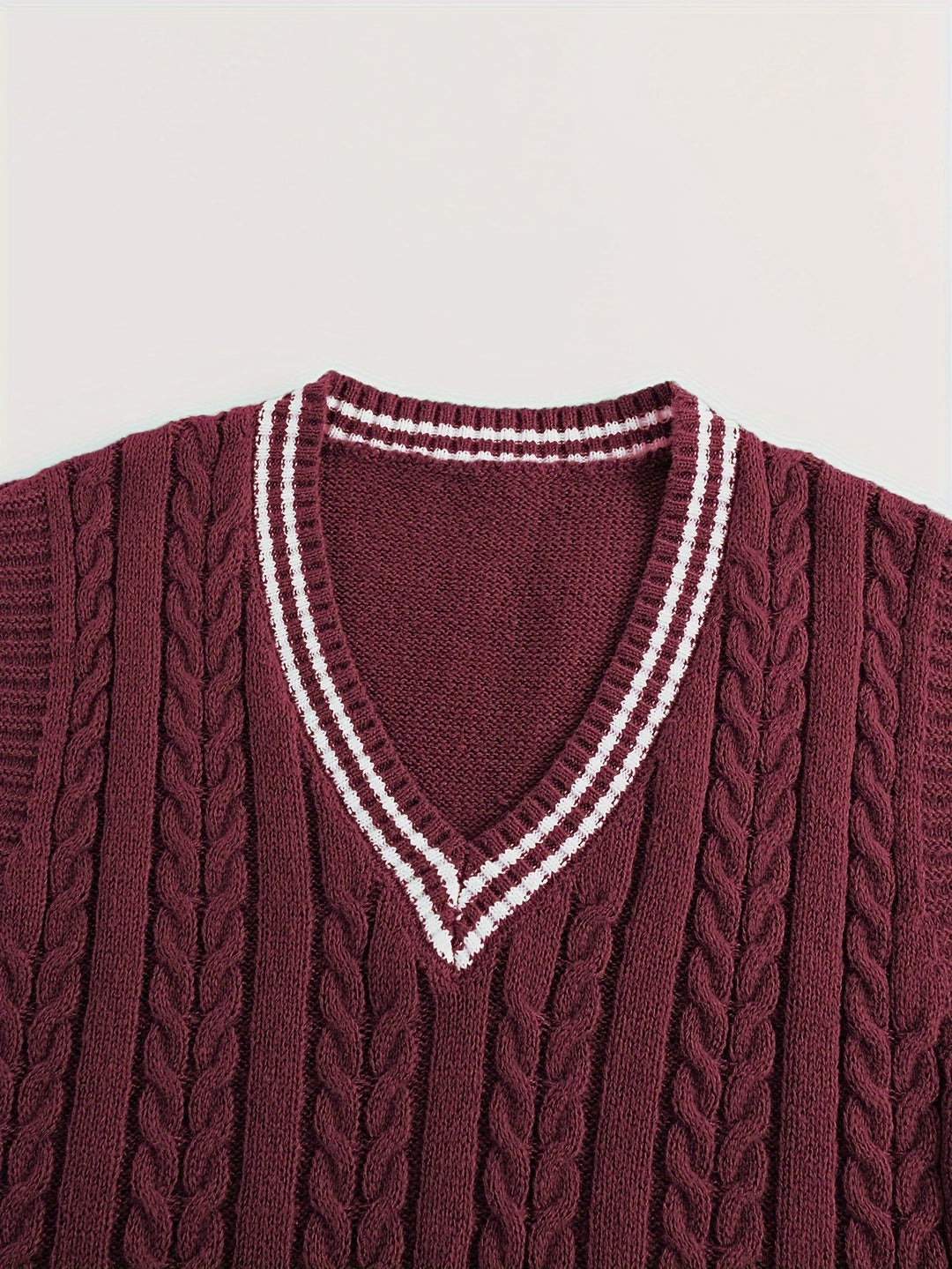 Gideon | Cable-Knit V-Neck Sweater Vest