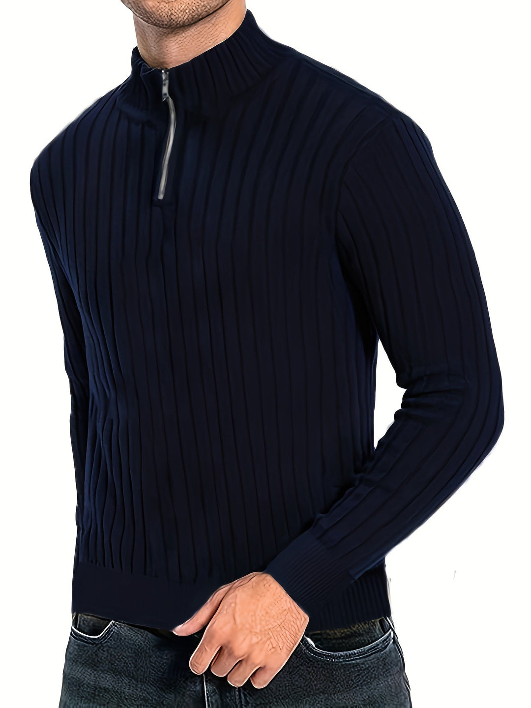 Thatcher | Ribbed Quarter-Zip Sweater