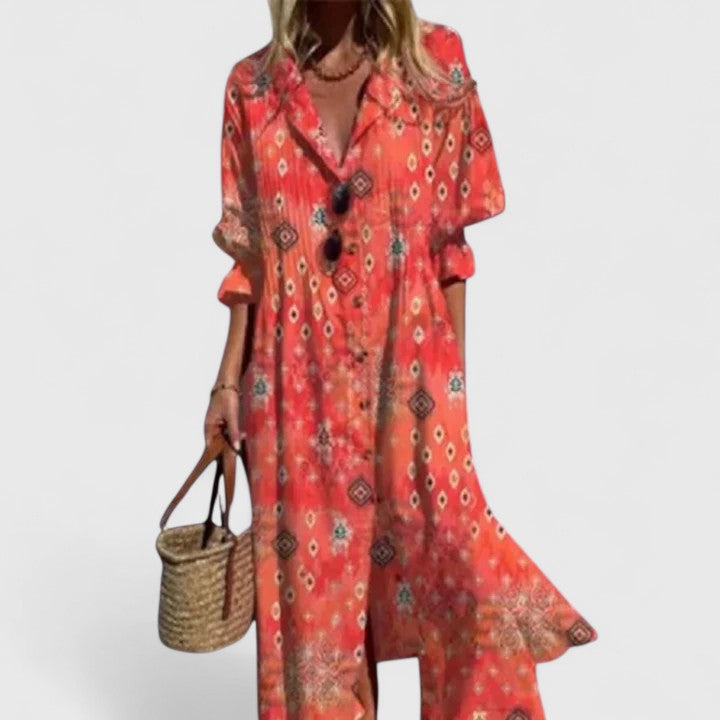 Paula | Elegant Multicolor Boho Dress