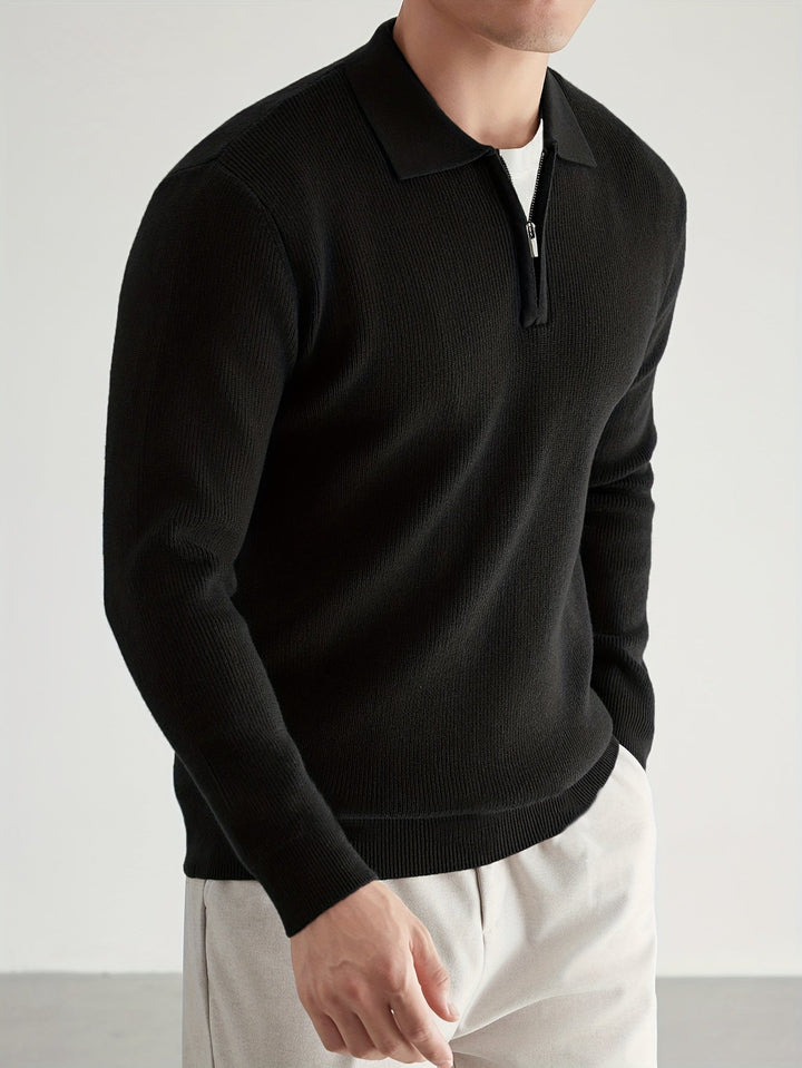 Donovan | Refined Quarter-Zip Polo Sweater