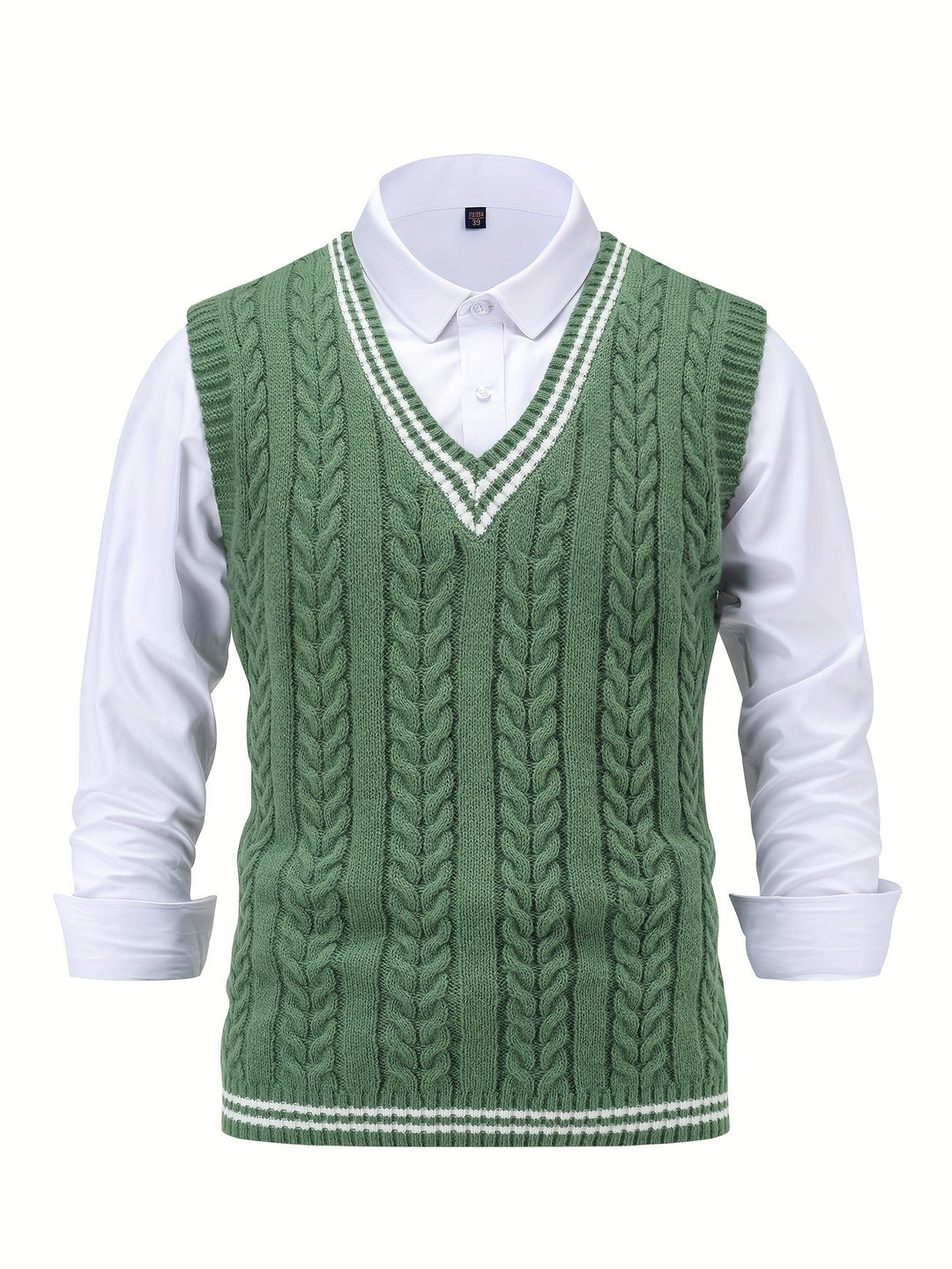 Gideon | Cable-Knit V-Neck Sweater Vest