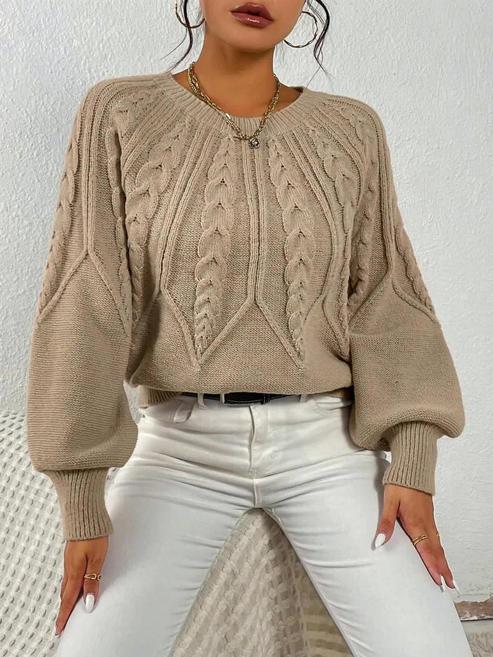 Sabine | Cable-Knit Lantern Sleeve Sweater