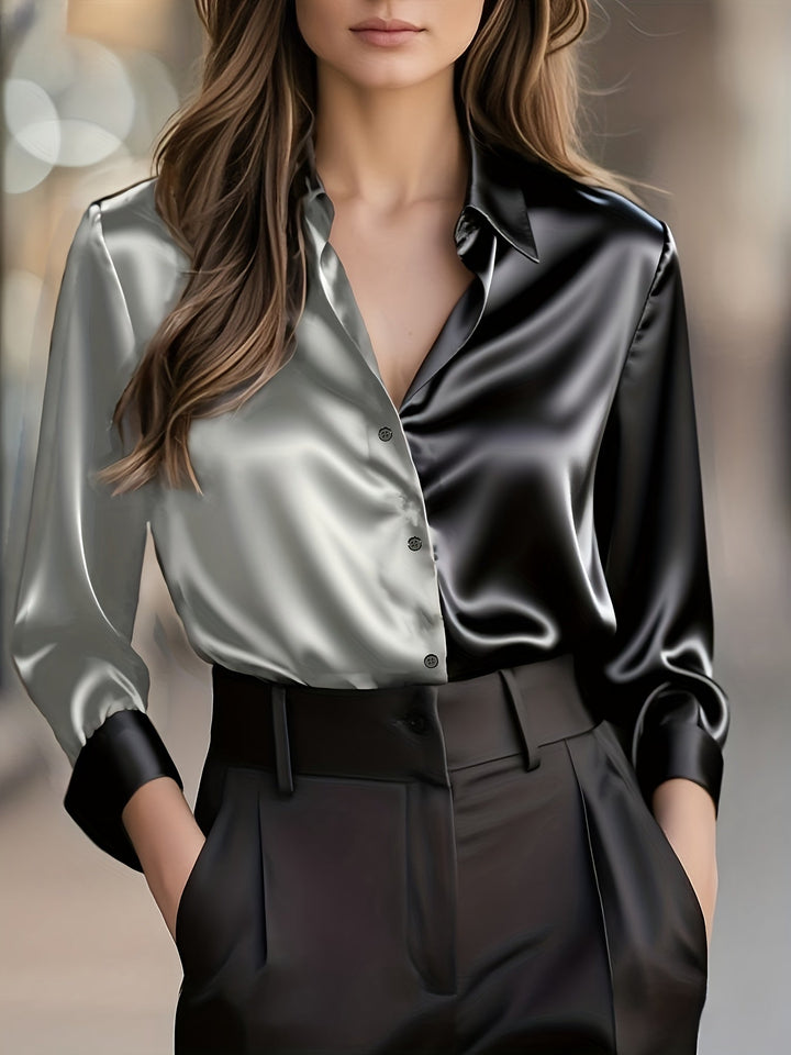 Helene | Refined Color-Block Blouse