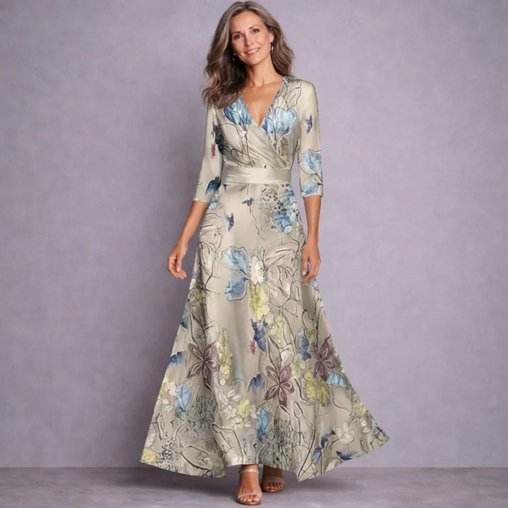 Emilia | Elegant Mid Sleeve Maxi Dress