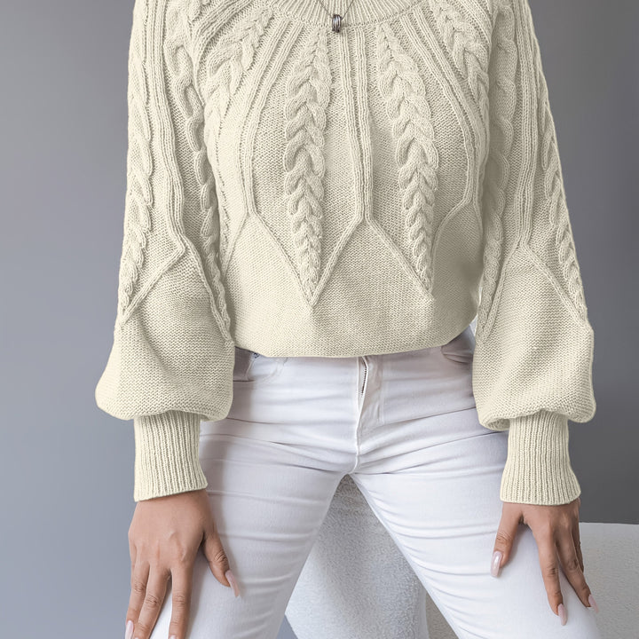 Sabine | Cable-Knit Lantern Sleeve Sweater