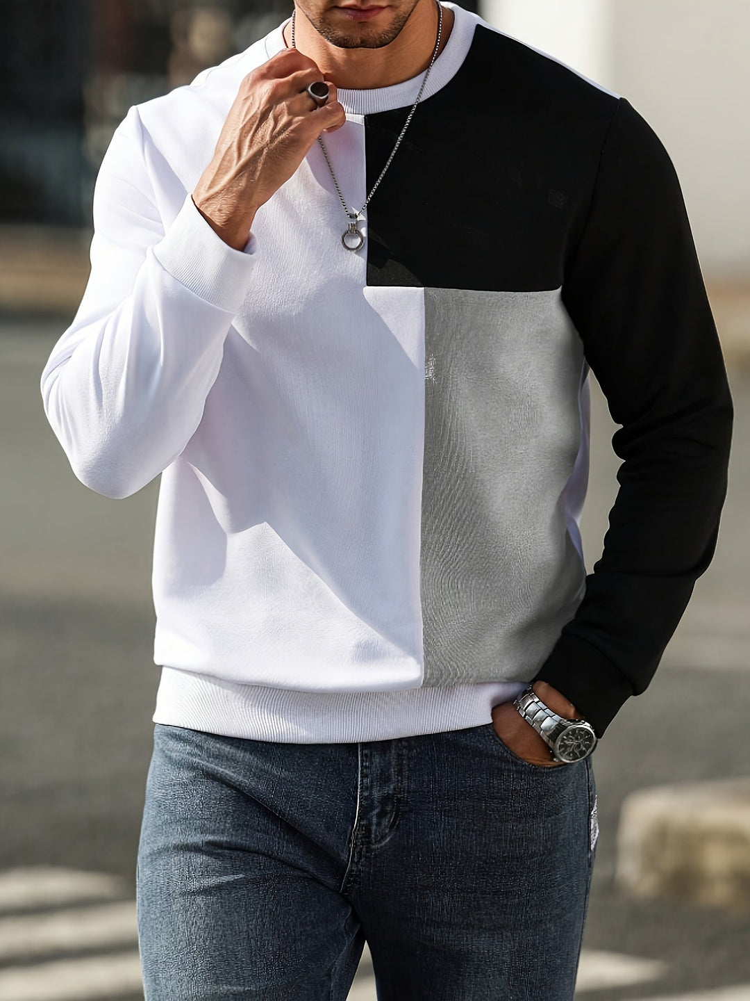 Ronald | Modern Colour-Block Sweatshirt