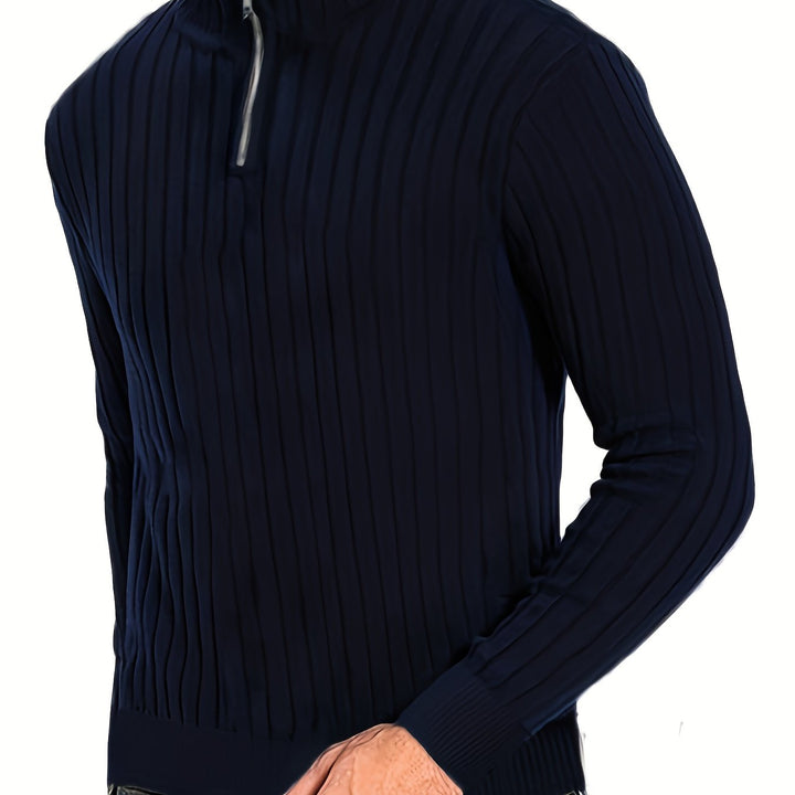 Thatcher | Ribbed Quarter-Zip Sweater