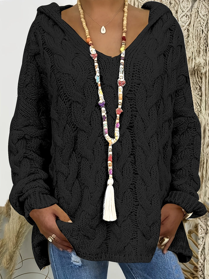 Florence | Relaxed Cable-Knit V-Neck Sweater