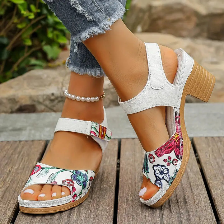 Exmouth | Floral High-heel Sandals