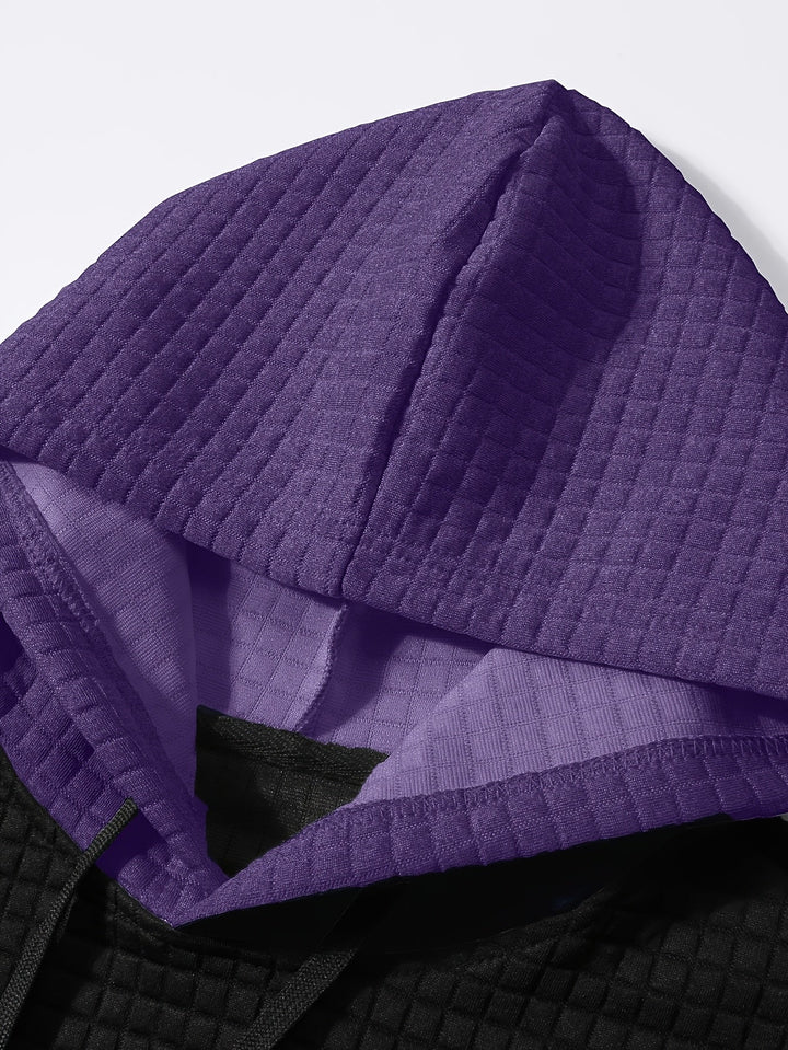 Hayes | Textured Colour-Block Hoodie