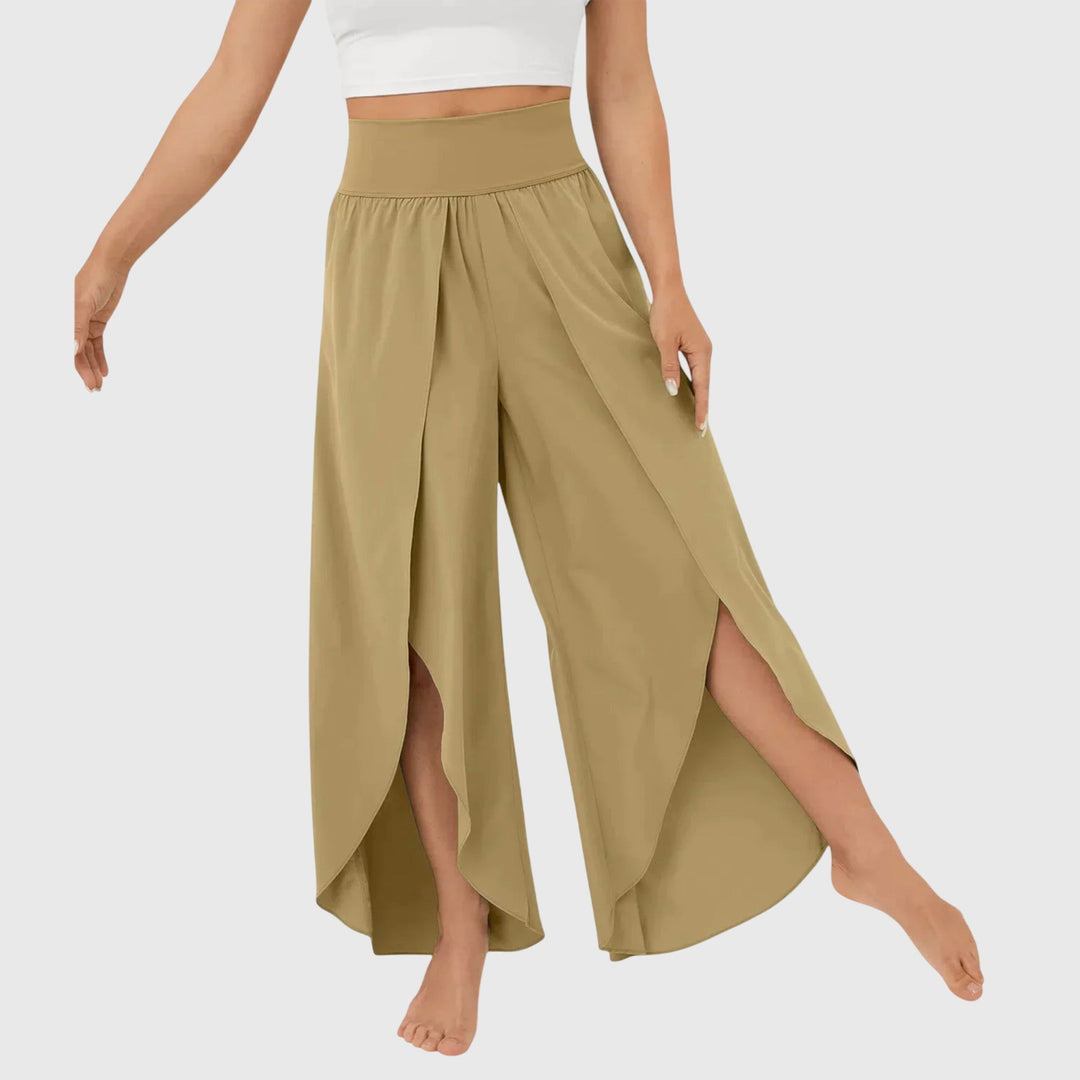 Delphina | Flowing Wide-Leg Split Pants