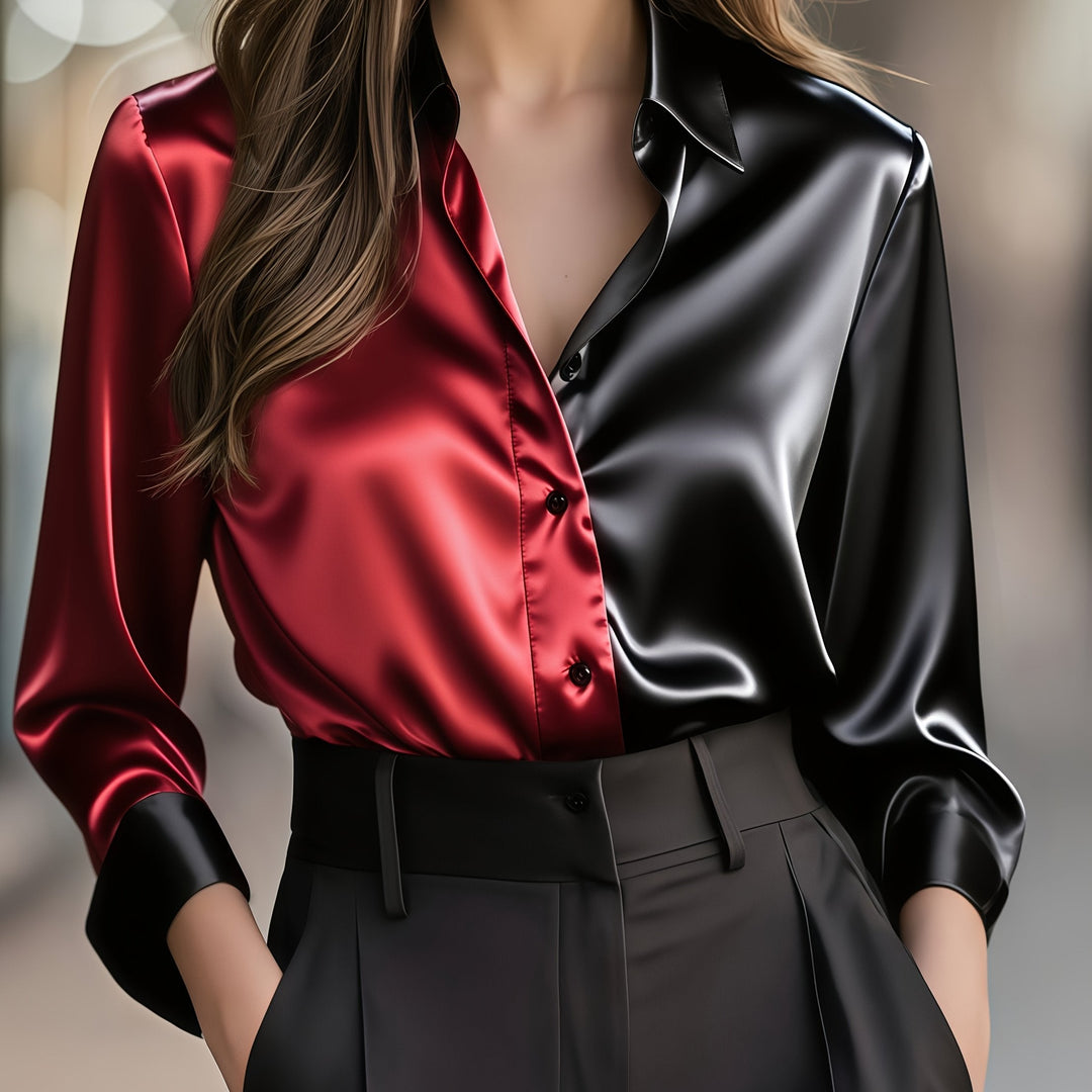 Helene | Refined Color-Block Blouse