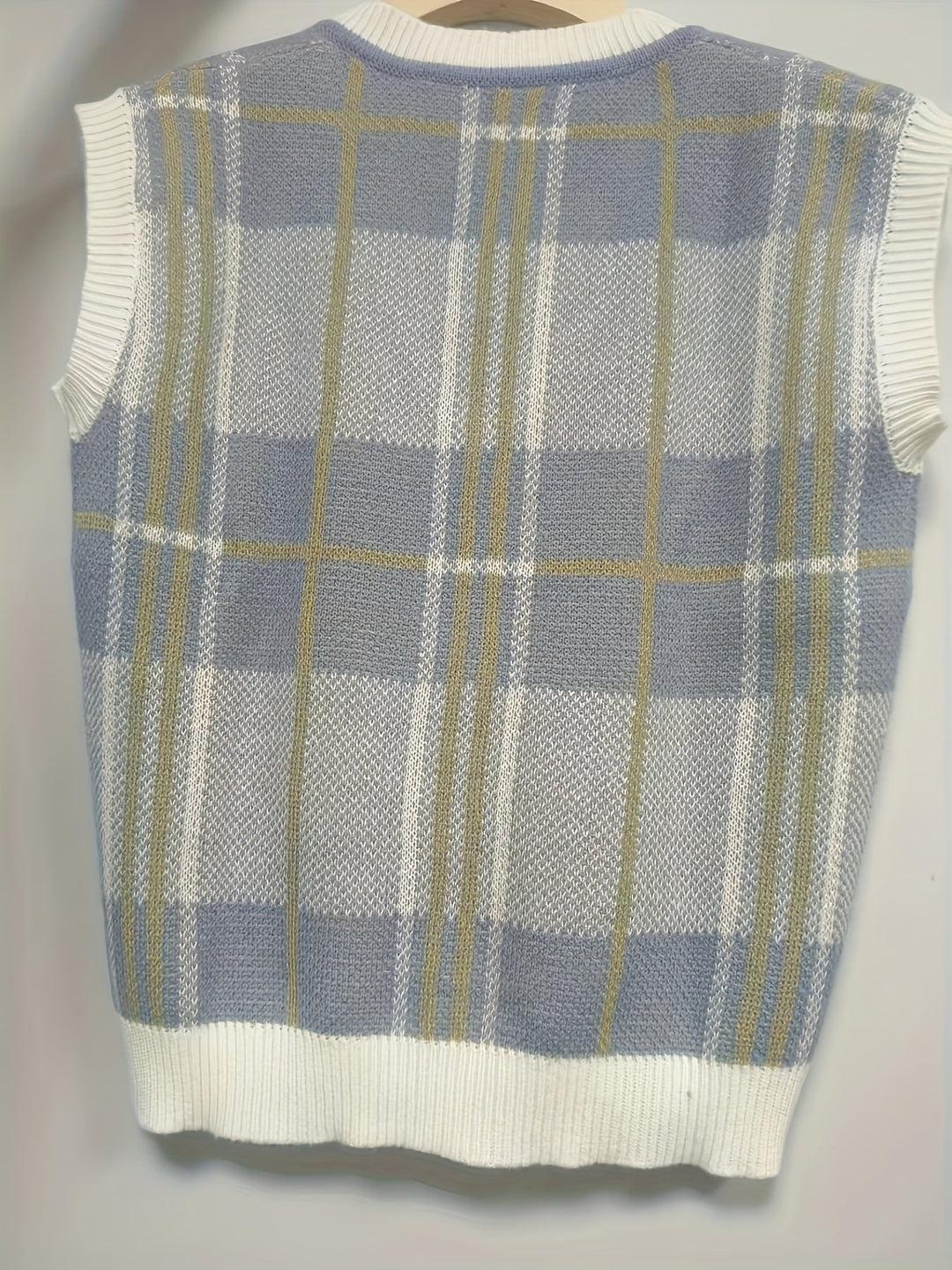 Marnie | Vintage Plaid V-Neck Sweater Vest