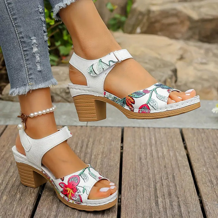 Exmouth | Floral High-heel Sandals