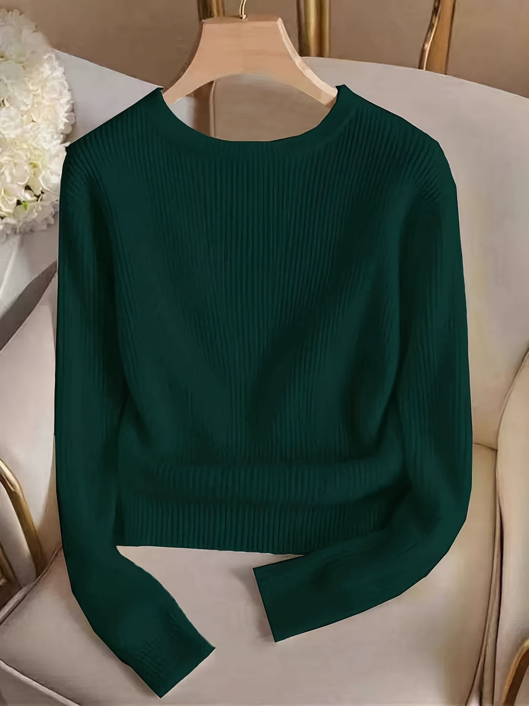 Gretchen | Ribbed Button-Cuff Sweater