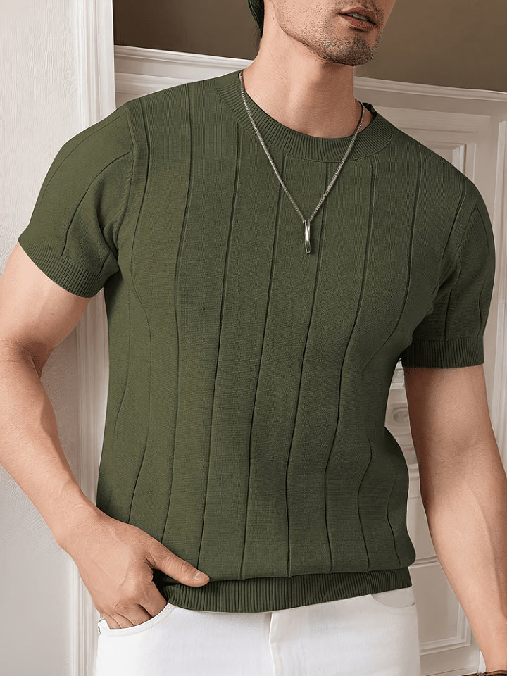 Trevor | Ribbed Short-Sleeve Knit Top