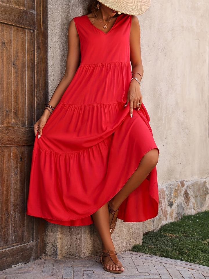 Rosalyn | Tiered Sleeveless Maxi Dress