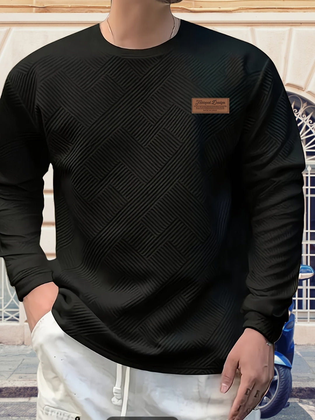 Elias | Textured Crew Neck Sweatshirt