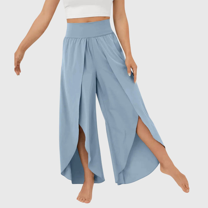 Delphina | Flowing Wide-Leg Split Pants