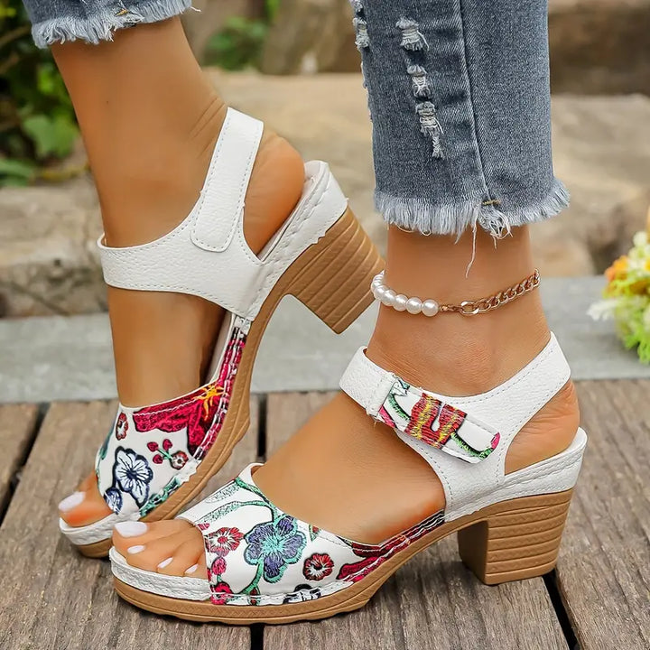 Exmouth | Floral High-heel Sandals