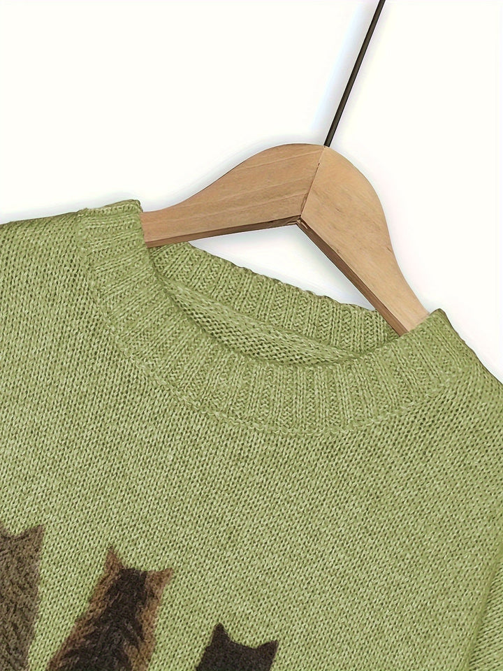 Tamara | Cozy Cat-Print Sweater