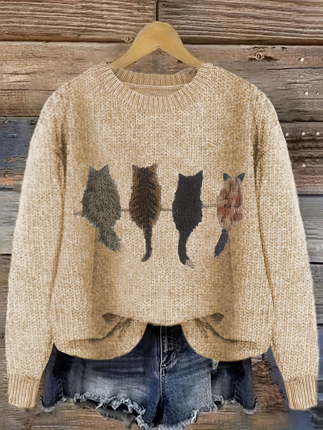Tamara | Cozy Cat-Print Sweater