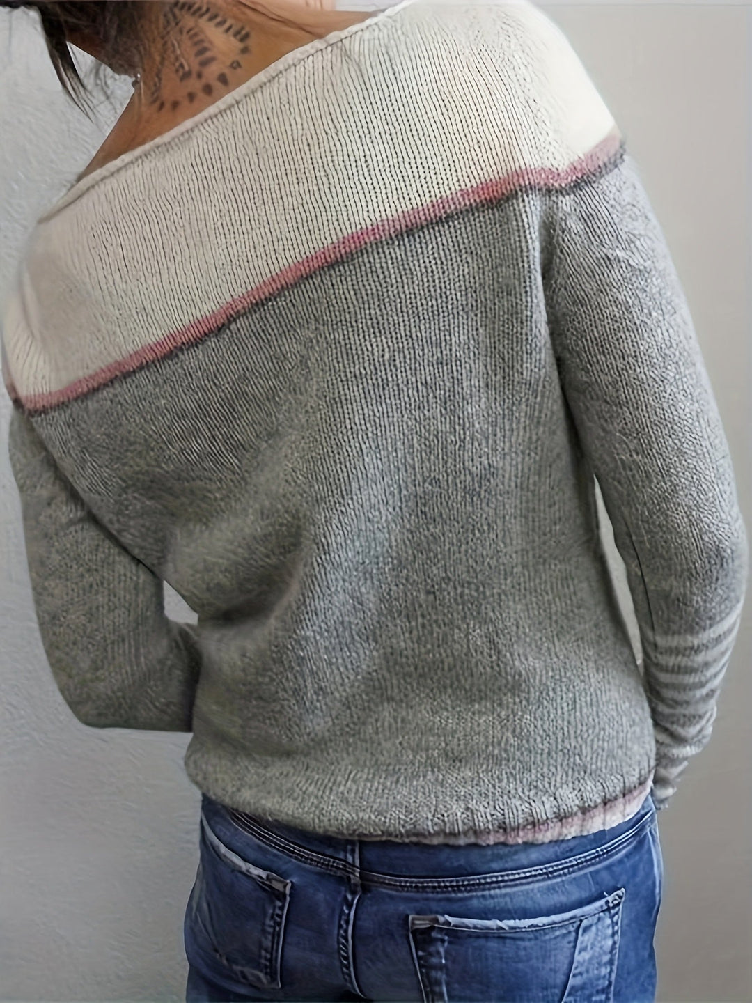Francesca | Color-Block Boat Neck Sweater